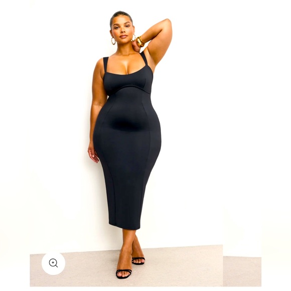 Good American Classic Black Midi Dress - Picture 1 of 7